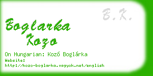 boglarka kozo business card