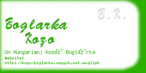 boglarka kozo business card